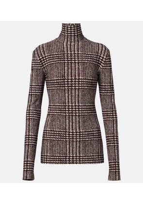 Norma Kamali Prince of Wales check turtleneck top