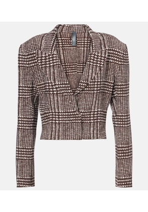Norma Kamali Houndstooth cropped blazer