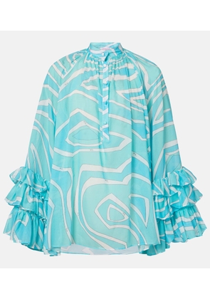 Pucci Marmo ruffled cotton blouse