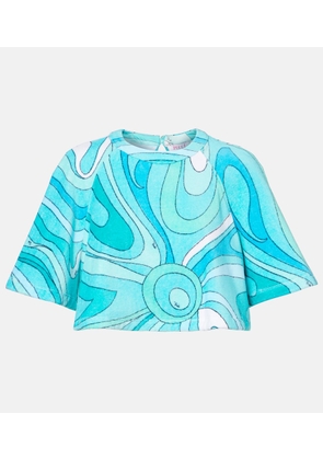 Pucci Iride cotton terry crop top