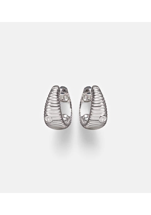 Yvonne Leon Berlingot Nano 9kt white gold hoop earrings with diamonds