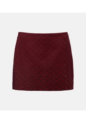 Gucci GG Canvas crystal-embellished miniskirt