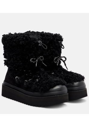 Tory Burch Mellow shearling and suede lace-up boots