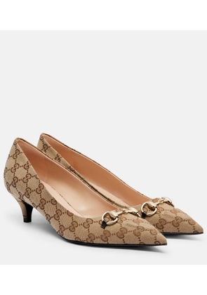 Gucci Erin GG Canvas Horsebit 45 pumps