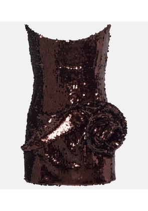 Magda Butrym Floral-applique sequined minidress