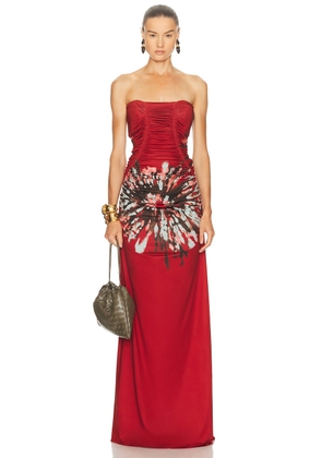 SILVIA TCHERASSI Collins Dress in Burnt Flower - Red. Size M (also in L, S, XS).
