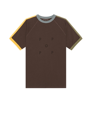 Pop Trading Company Keenan T-Shirt in Delicioso - Brown. Size M (also in L, S, XL/1X).