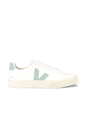 Veja Campo Sneaker in Extra White & Matcha - White. Size 42 (also in 41, 43, 44, 45, 46).