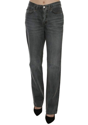 Just Cavalli Gray Washed Mid Waist Straight Denim Pants Jeans - W34