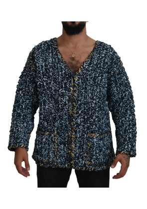 Dolce & Gabbana Blue Button Cardigan Fatto A Mano Sweater - S