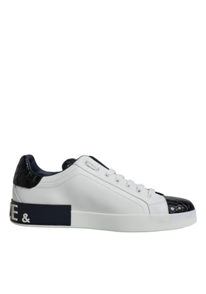 White Leather Logo Portofino Sneaker Shoes - EU40.5/US7.5