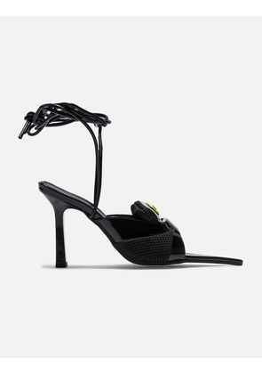 Sword Black Sandals With Ankle Straps