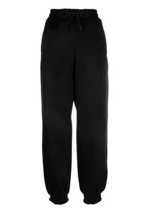 logo-embroidered tapered-leg trousers - XS BLACK