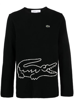 logo-patch wool jumper - M GREY