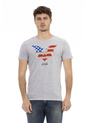 Trussardi Action Gray Cotton T-Shirt - XXL