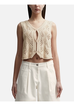 ARGYLE POINTELLE KNIT VEST