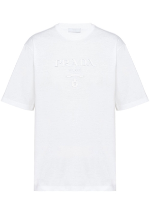 raised-logo cotton T-shirt - M BIANCO