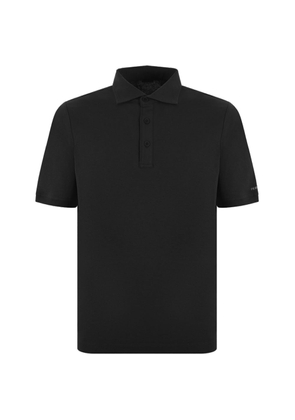 Black Cotton Polo Shirt - M