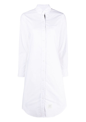 logo-patch cotton shirtdress - 42 WHITE