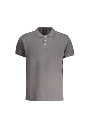 Gray Cotton Polo Shirt - L