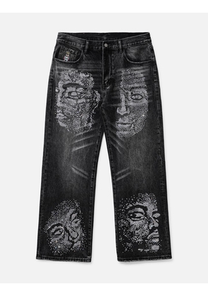 Rhinestone Face Jeans