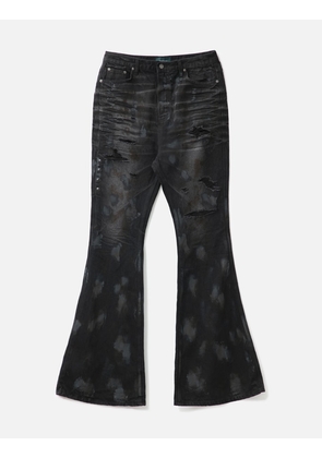 Mud Destroyed Wide Flare Jeans