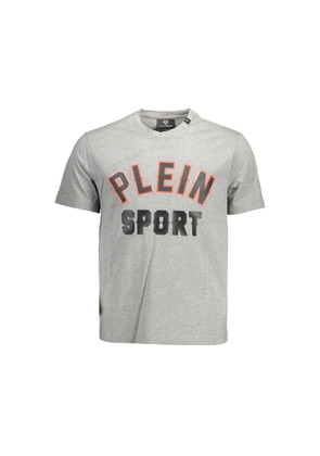 Gray Cotton Men T-Shirt - M