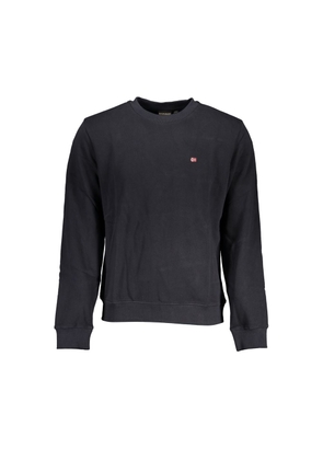 Elegant Black Long Sleeved Crew Neck Sweatshirt - XL