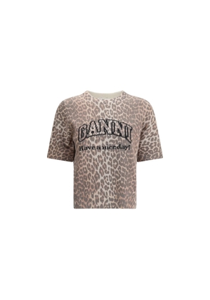 Leopard print short sleeve Sweater - XS