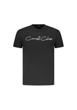 Black Cotton Men T-Shirt - L