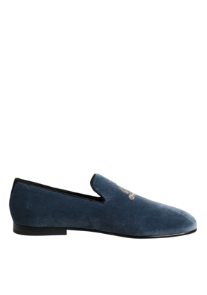 Blue Velvet DG Logo Loafers Formal Shoes - EU42/US9