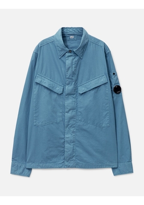 Organic Gabardine Lens Zipped Overshirt