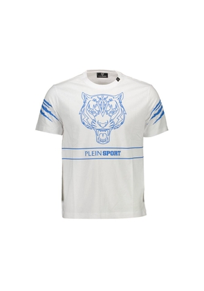 White Cotton Men T-Shirt - L