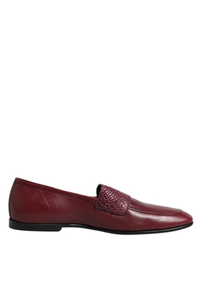 Burgundy Calfskin Leather Formal Slip On Shoes - EU39/US6