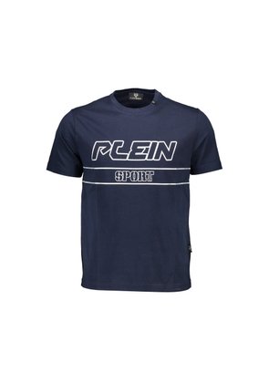 Blue Cotton Men T-Shirt - M