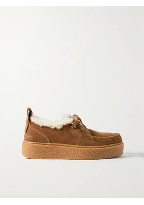 SEE BY CHLOÉ - Jillie Shearling-lined Suede Sneakers - Brown - IT35,IT36,IT37,IT38,IT39,IT40,IT41,IT42