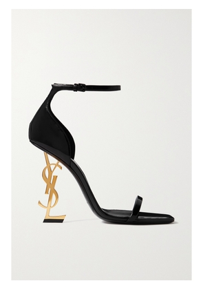 SAINT LAURENT - Opyum Embellished Patent-leather Sandals - Black - EU 34,EU 34.5,EU 35.5,EU 36,EU 36.5,EU 37,EU 37.5,EU 38,EU 38.5,EU 39,EU 39.5,EU 40,EU 40.5,EU 41,EU 41.5,EU 42