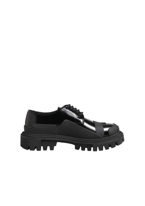 Dolce & Gabbana Black Calfskin Oxfords And Derbies - EU42.5/US9.5