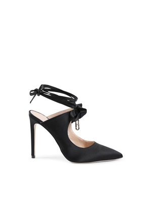 Dee Ocleppo Black Satin Mules - EU37/US7