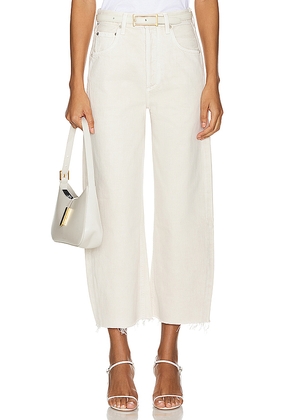 Citizens of Humanity Ayla Undone Hem Crop Jeans in Ivory. Size 31. Also in 32, 33, 34.