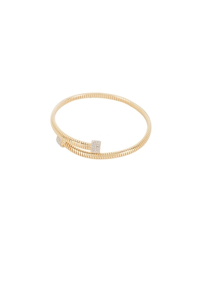 BaubleBar Pave Single Wrap Cuff in Metallic Gold.