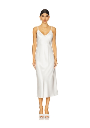 Alice + Olivia Kiro V Neck Slip Dress in White. Size 4. Also in 0.