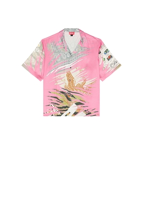 Diesel Printed Button Up Shirt in Pink. Size 50. Also in 52.