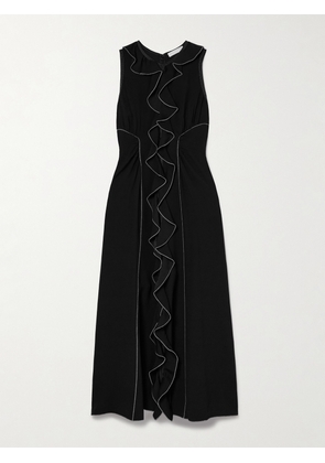 Ulla Johnson - Lille Ruffled Crepe Midi Dress - Black - US2,US4,US6,US8,US10