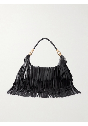 Chloé - Fringed Leather Shoulder Bag - Black - One size