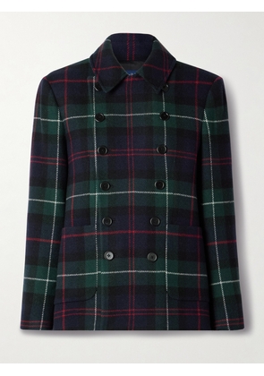 Polo Ralph Lauren - Checked Double-breasted Wool-blend Flannel Blazer - Green - US0,US2,US4,US6,US8,US10,US12