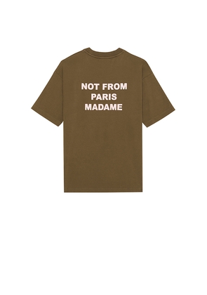 DrÃ´le De Monsieur Le T-Shirt Slogan in Brown. Size L. Also in M, S, XL/1X, XXL/2X.