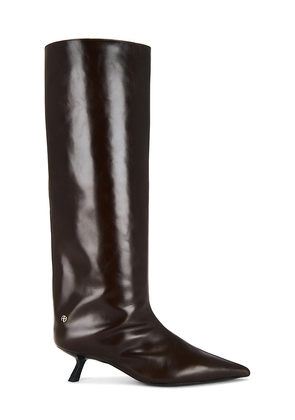 ANINE BING Tall Hilda Wide Shaft Boot in Brown. Size 36. Also in 37.