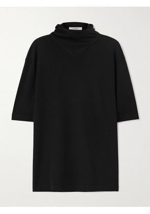 LEMAIRE - Tie-detailed Cotton-jersey T-shirt - Black - xx small,x small,small,medium,large