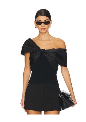 SIMKHAI Celiana Knit Combo Top in Black. Size M. Also in S, XS.